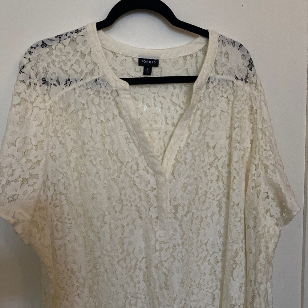 Harper Lace Short Sleeve Blouse